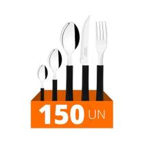 Faqueiro 150 Pçs Leme Aço Inox Cabo Preto Pbag - Tramontina