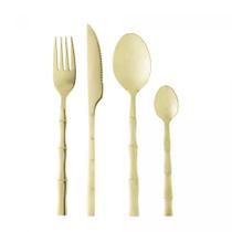 Faqueiro 16 Peças Aço Inox Bambu Elegant Champanhe Lyor Faqueiro 16 Peças Aço Inox Bambu Elegant Champanhe Lyor