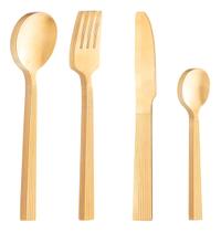 Faqueiro 16 Peças De Aço Inox Athenas Dourado - Lyor