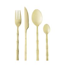 Faqueiro 16 Peças de Aço Inox Bambu Elegant Champanhe Mesa Posta - Lyor