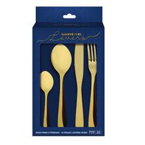 Faqueiro 16 Peças Inox Dourado Lovers Gourmet Mix