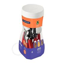 Faqueiro 20 Pcs Leme Vermelho Tramontina Aço Inox Faqueiro 20 Pcs Leme Vermelho Tramontina Aço Inox