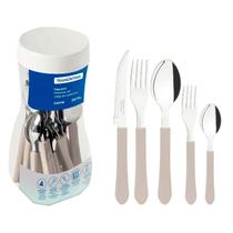 Faqueiro 20 Peças Leme Cinza Aço Inox Polipropileno Tramontina
