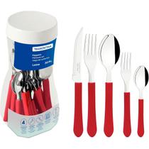 Faqueiro 20 Peças Leme Vermelho Aço Inox Polipropileno Tramontina