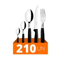 Faqueiro 210 Pçs Ipanema Aço Inox Cabo Preto Ptop Tramontina
