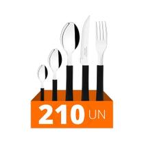 Faqueiro 210 Pçs Leme Aço Inox Cabo Preto Pbag - Tramontina