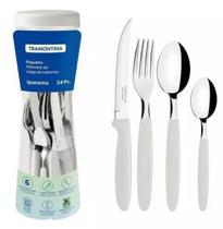 Faqueiro 24 Pc Ipanema Branco Sort. Com Laminas De Aco Inox