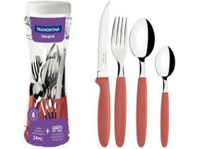 Faqueiro 24 Pc Ipanema Goiaba lamina aço inox