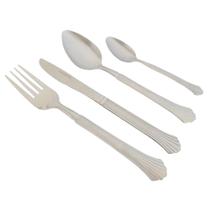 Faqueiro 24 Peças Aço Inox Monobloco Cabo Canelado Oceano