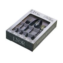 Faqueiro 24 peças aço inox positano preto 7851