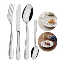 Faqueiro 24 Peças Garfo Faca Colher para Sobremesa Inox Linha Bronze Em Casa Tem
