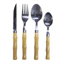 Faqueiro 24 Peças Inox com Cabo de Plástico Bambu Basic Lyor