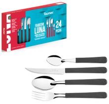 Faqueiro 24 Peças Jogo De Talheres Luna Faca Garfo Colher Aço Inox - Taumer