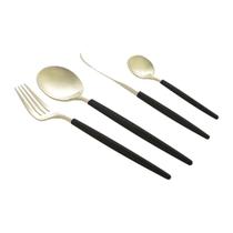 Faqueiro 24 Peças Wolff Aço Inox Kyoto Champanhe E Preto Faqueiro 24 Peças Wolff Aço Inox Kyoto Champanhe E Preto