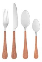 Faqueiro 24 Peças Wolff Milão Amadeirado