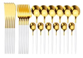 Faqueiro 24Pc Aço Inox Kyoto Inox/Off White