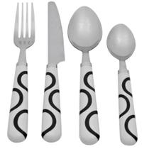 Faqueiro 24Pc Resina BR/PT Sg0034 Btc
