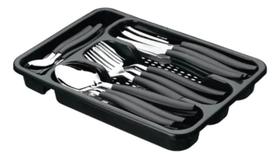 Faqueiro 25 Peças Facas Garfos Colheres Sobremesa Porta Talher