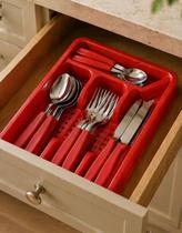Faqueiro 25 Peças Inox Facas Garfos Colheres e Organizador de Gaveta Talheres Kit Cozinha GP6
