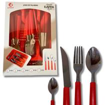 Faqueiro 25 Peças Inox Porta Talher Luxo Premium Kappa Color Faqueiro 25 Peças Inox Porta Talher Luxo Premium Kappa Color