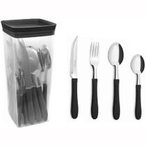 Faqueiro 25 Peças Preto Simonaggio Pratika