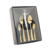 Faqueiro 30 peças de aço inox Dourado com Gift Box Pisa Wolff - 71429