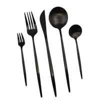 Faqueiro 30 Peças Em Inox Berlin Kenya Preto