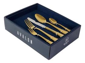 Faqueiro 30pc aco inox avalon dourado