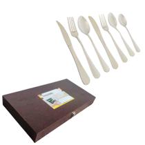 Faqueiro 42 Peças Aço Inox com Maleta de Madeira Faqueiro 42 Peças Aço Inox com Maleta de Madeira