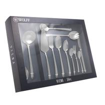 Faqueiro 54 Peças de Aço Inox com Caixa Litografada Viena - Wolff Faqueiro 54 Peças de Aço Inox com Caixa Litografada Viena - Wolff