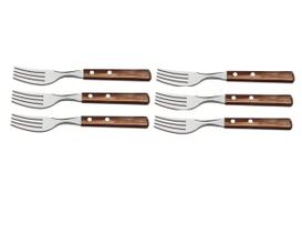 Faqueiro 6 Garfo cabo polywood madeira castanho Tramontina Faqueiro 6 Garfo cabo polywood madeira castanho Tramontina