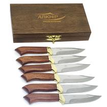 Faqueiro 6 peças Arkhip Churrita Seis 5'' Cabo Madeira Caixa Faqueiro 6 peças Arkhip Churrita Seis 5'' Cabo Madeira Caixa