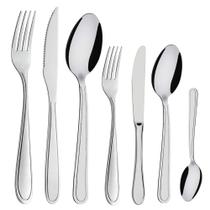 Faqueiro 84 Peças Aço Inox Cor Prata Linha Bronze Em Casa Tem