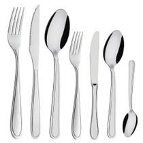 Faqueiro 84 Peças Aço Inox Cor Prata Linha Bronze Em Casa Tem Faqueiro 84 Peças Aço Inox Cor Prata Linha Bronze Em Casa Tem