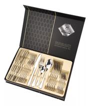 Faqueiro Aço Inox 24 Peças Caixa Preta Luxo Faqueiro Aço Inox 24 Peças Caixa Preta Luxo