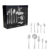 Faqueiro Aço Inox 25 Peças Viena Mesa Servir Elegância Clássico Premium