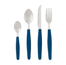 Faqueiro Aço Inox Carmin Azul Quartzo 25 Peças - Haüskraft