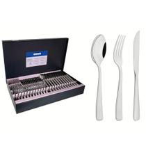 Faqueiro Aço Inox com Faca para Churrasco 72 Peças Tramontina Pacific Prata Faqueiro Aço Inox com Faca para Churrasco 72 Peças Tramontina Pacific Prata