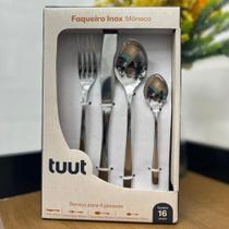 Faqueiro aço inox conjunto talheres monaco 16 peças tuut Faqueiro aço inox conjunto talheres monaco 16 peças tuut
