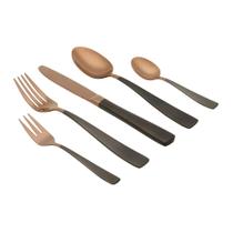 Faqueiro Aço Inox Dois Tons Rose e Preto Pisa 30pc - Wolff