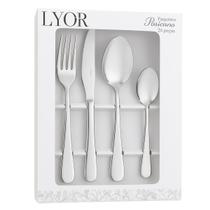 Faqueiro Aço Inox Dourado Prata 24 Peças Lyor Luxo Positano
