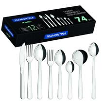 Faqueiro Aço Inox Tramontina Malibu 74 peças Faca Churrasco Faqueiro Aço Inox Tramontina Malibu 74 peças Faca Churrasco
