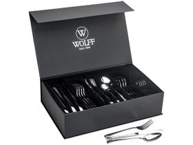 Faqueiro Berna 48 Peças Inox Wolff Jogo Talheres Mesa Posta Elegante Garfos Facas Colheres