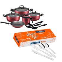 Faqueiro Buzios Tramontina 72 Peças com Jogo de Panelas 5 Pç