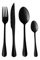 Faqueiro C/ 24 Peças De Aço Inox Positano Lyor Preto Luxo Faqueiro C/ 24 Peças De Aço Inox Positano Lyor Preto Luxo