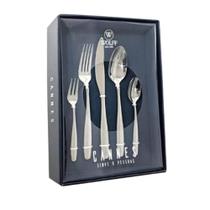 Faqueiro Cannes Wollf 30 Peças Aço Inox Jogo Talheres Garfos Facas Colheres Liso 6 Pessoas