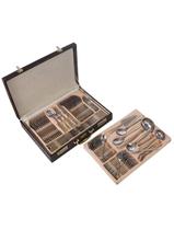 Faqueiro Champs-Élysées Aço Inox Prata Filetados a Ouro - 84 Peças - Design Clássico: Faqueiro de Luxo - Pronto para Servir com Elegância! Faqueiro Champs-Élysées Aço Inox Prata Filetados a Ouro - 84 Peças - Design Clássico: Faqueiro de Luxo - Pronto para Servir com Elegância!