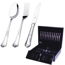 Faqueiro Classic Hercules 101 Peças Aço Inox Com Estojo de Madeira