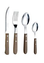 Faqueiro com 24 peças - inox cabo de madeira Faqueiro com 24 peças - inox cabo de madeira