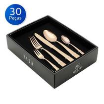 Faqueiro Com 30 Peças de Aço Inox Pisa - Wolff - Dourado